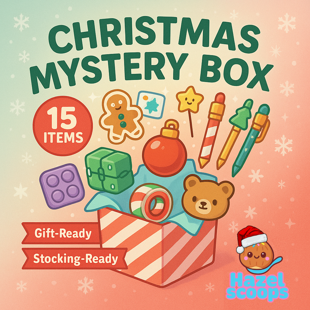 Christmas Mystery Box – 15 Stocking Stuffers Gift-Ready Hazel Scoops